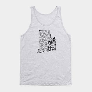 Get Lost Hiking Topographic Art Hike Rhode Island State Map Tank Top